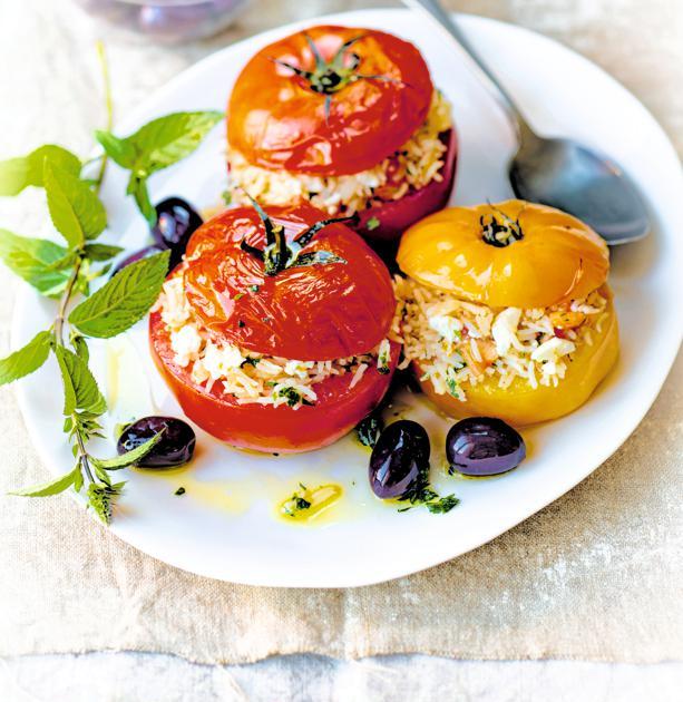 Tomates Farcies Au Riz Feta Et Menthe