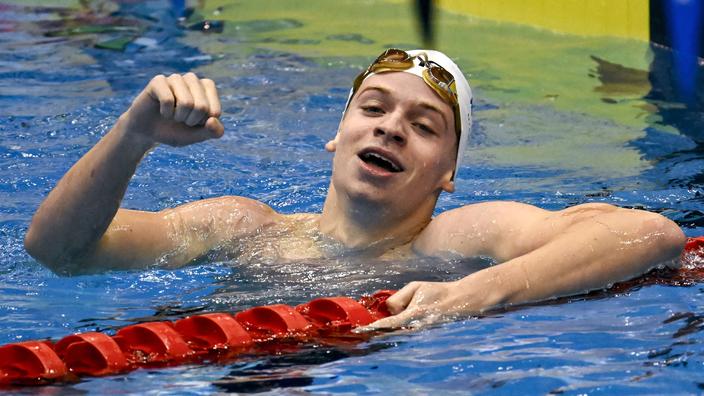 Natation le Français Léon Marchand de nouveau titré en Championnat