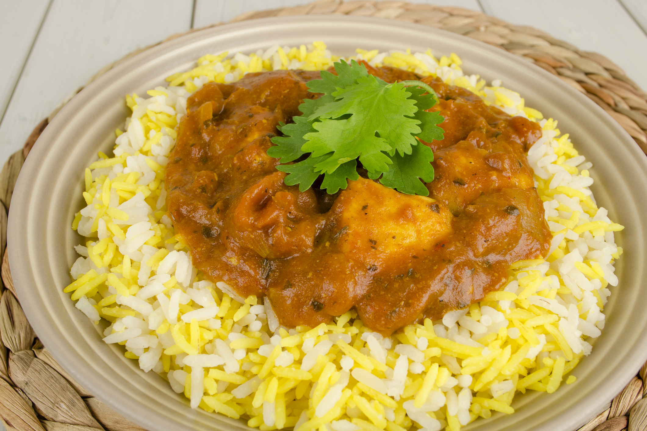 Curry d'agneau et riz pilaf