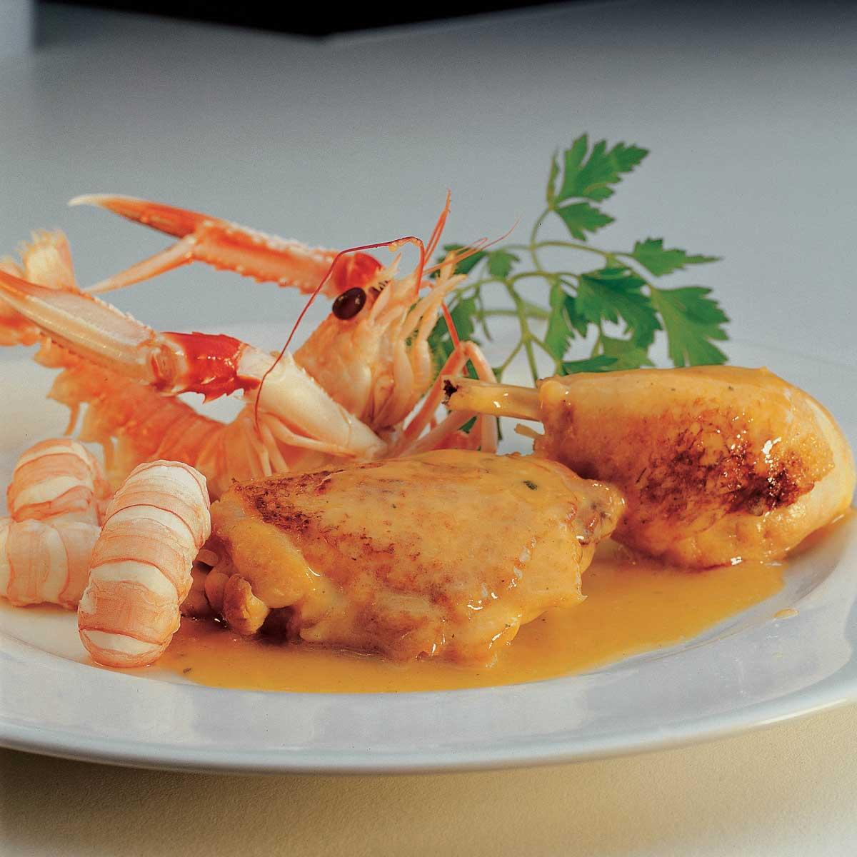Recette fricassée de volaille aux langoustines Cuisine