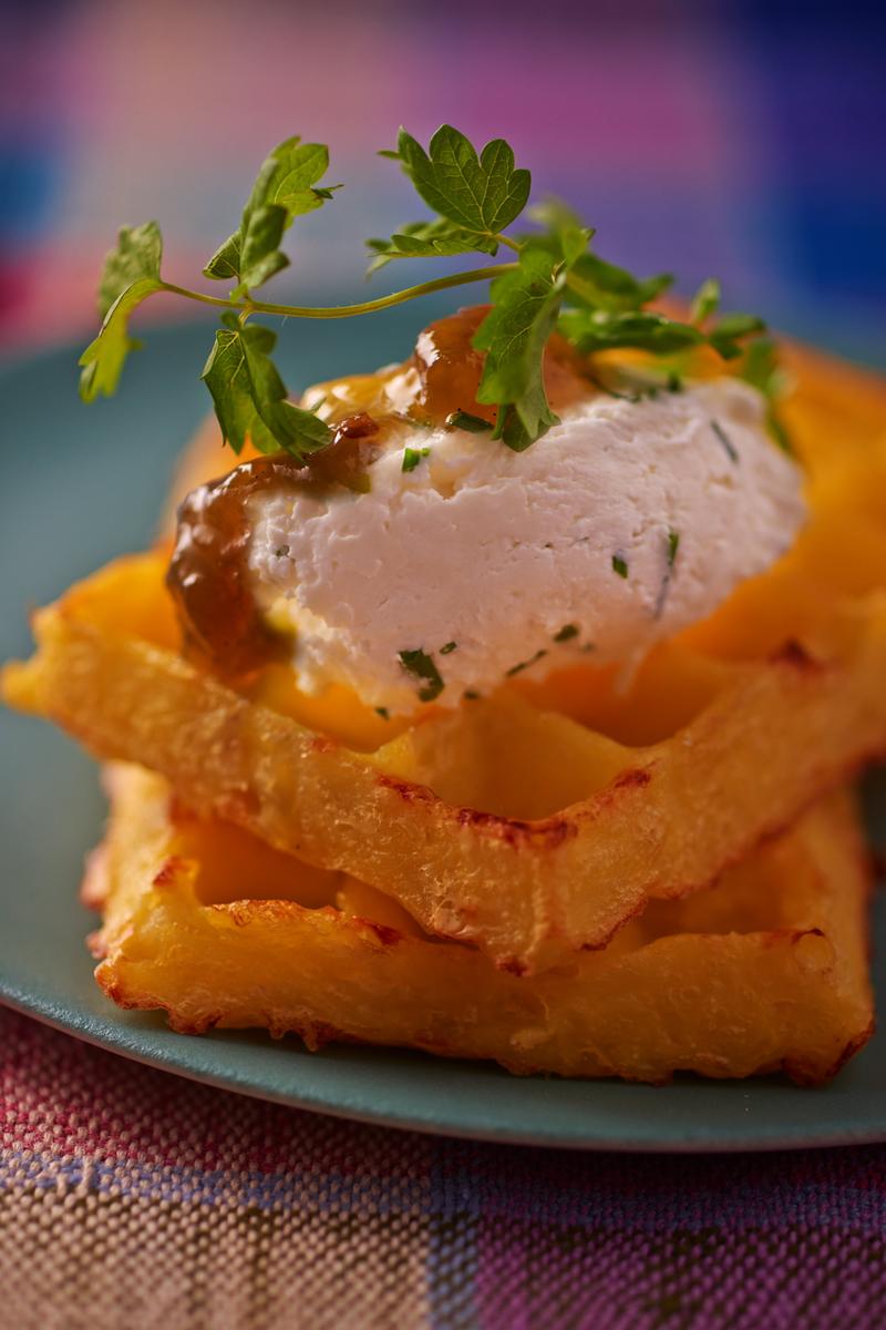 Recette gaufres aux pommes de terre et à l emmental Cuisine Madame