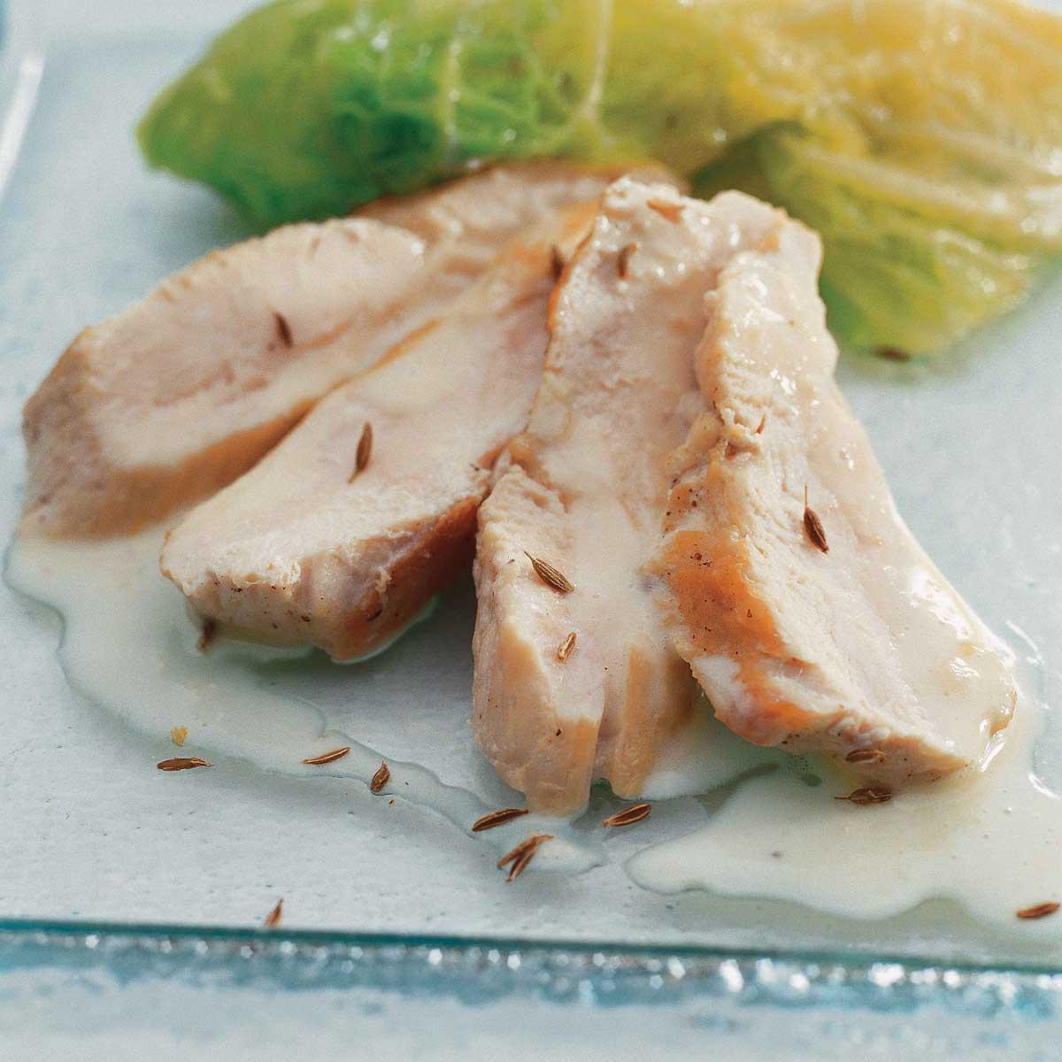 Recette suprême de volaille, sauce au munster Cuisine / Madame Figaro