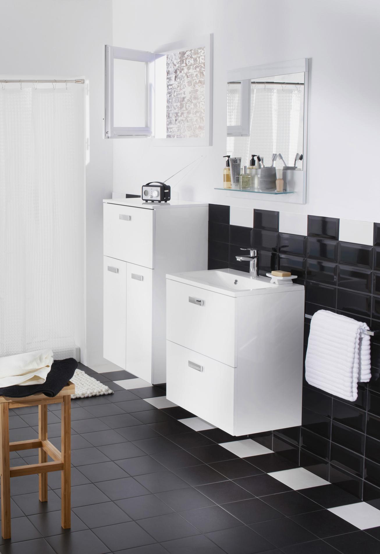 Conseils déco en noir & blanc pour une salle de bains plus ...
