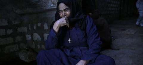 Une proche de l'un des 21 coptes assassinés par l'Etat islamique .