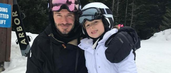 Les photos de vacances des Beckham au ski