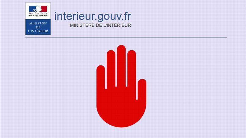 Extrait de la page d'avertissement du ministère de l'Intérieur.