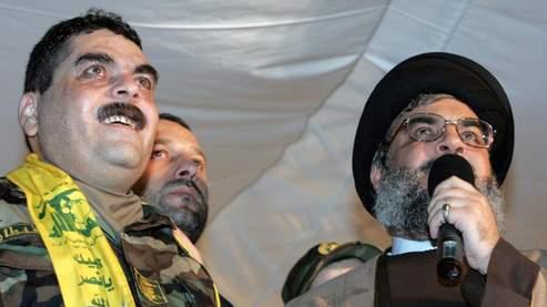 Hassan Nasrallah (à doirte) est apparu au côté de <b>Samir Kantar</b>, doyen des - 485f93a6-536e-11dd-831f-167914778dd6