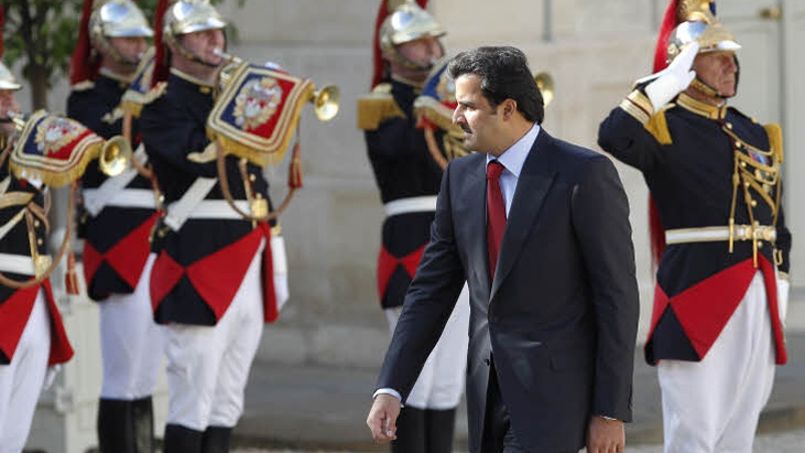 L'émir du Qatar, lors d'une visite officielle en France, en juin 2014