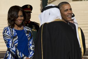 Michelle Obama rencontre le roi Salman, à Riyad