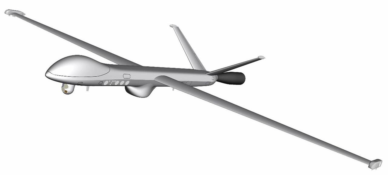 Vue d'artiste du drone Male de surveillance et reconnaissance à longue distance, relancé à Paris, Berlin et Rome après de nombreux déboires.