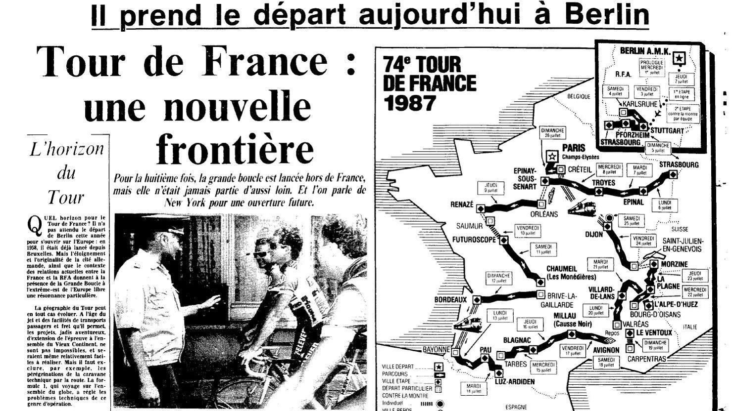 Tour de France 1987 partir de Berlin ne fait pas l'unanimité