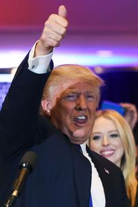 Donald Trump lors de l'annonce de sa victoire dans l'État de New York.