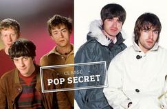 Blur vs Oasis, a duel Britpop on class struggle background.