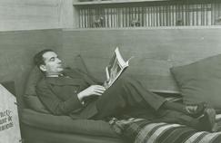 François Mitterrand in his library, Guynemer street in Paris, circa 1960.