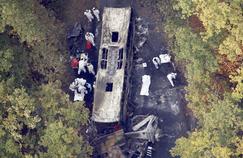 Aerial view showing investigators trying to draw on the scene of the drama.