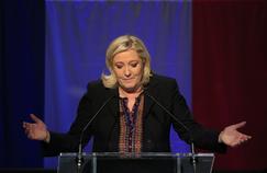 Marine Le Pen, dimanche, à Hénin-Beaumont.
