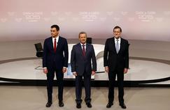 Lundi soir, le candidat du Parti socialiste, Pedro Sánchez (à gauche), est parvenu à faire sortir Mariano Rajoy (à droite) de ses gonds.
