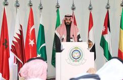 Le ministre de la Défense saoudien, Mohammed ben Salmane Al Saoud, lors de sa conférence de presse sur l'alliance militaire, mardi, à Riyad.