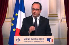 François Hollande, le président de la République, jeudi lors de la présentation de ses vœux pour l'année 2016