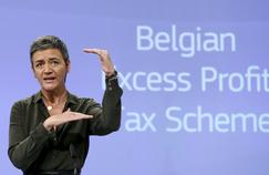 Margrethe Vestager, commissaire danoise à la Concurrence, lors d'une conférence de presse, lundi à Bruxelles.