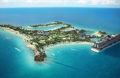 L'île d'Ocean Cay (ici en image de synthèse) proposera près de 3 600 mètres  de plages, le double de ce que les Bahamas offrent actuellement.