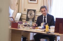 Nicolas Sarkozy, samedi dernier, dans son bureau parisien, rue de Miromesnil.