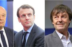 Jean-Michel Baylet, Emmanuel Macron et Nicolas Hulot