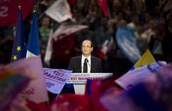 François Hollande, lors de son dernier meeting de campagne en 2012, à Bercy.