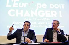 Alexis Tsipras et Pierre Laurent ont donné une conférence de presse commune vendredi soir.