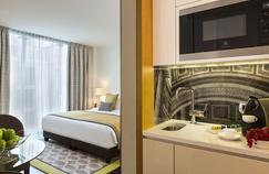 Un des appartements de la résidence hôtelière d'Ascott, située près des Champs-Élysées.