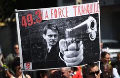 A sign of protesters against the law work on May 17 in Montpellier.