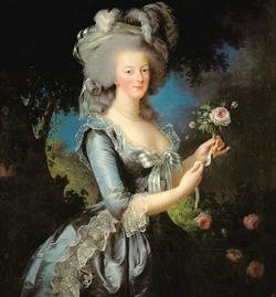 Marie Antoinette avec une rose, de Vigée Le Brun, 1783.