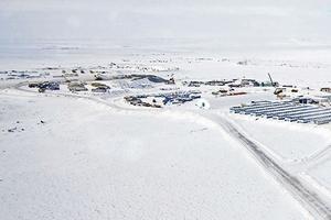 Les baraques préfabriquées, où sont logés les ouvriers de la mine de diamant de la compagnie De Beers, à Gahcho Kué.