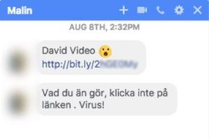 Certains utilisateurs reçoivent d'étranges liens de leurs contacts Messenger. (Kaspersky Labs)