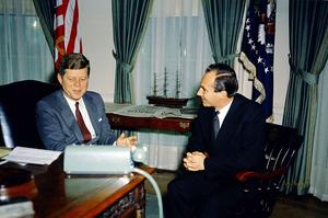 Avec John Kennedy à la Maison-Blanche, en 1961