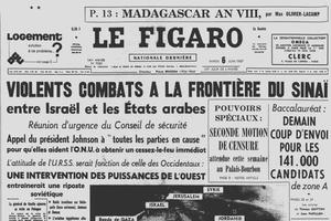 Une du Figaro du mardi 6 juin 1967.