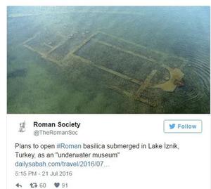The Roman Society, institut de renom à Londres, annonce la nouvelle sur twitter.