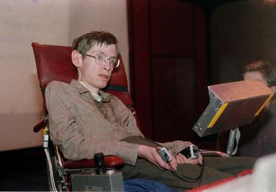 Stephen Hawking à Chicago, en 1986.