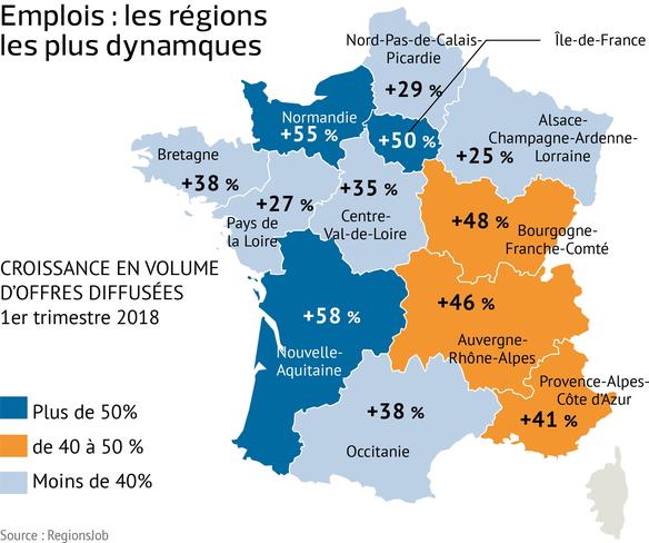 Offres D'emploi: Les Régions Françaises Les Plus Dynamiques