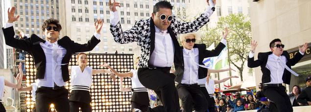 Psy en pleine chorégraphie de <i>Gangnam Style.</i>