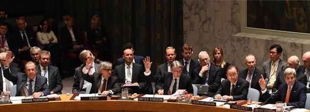 New York, vendredi 18 décembre. Le Conseil de sécurité de l'ONU a adopté à l'unanimité une résolution soutenant un plan de paix pour la Syrie.