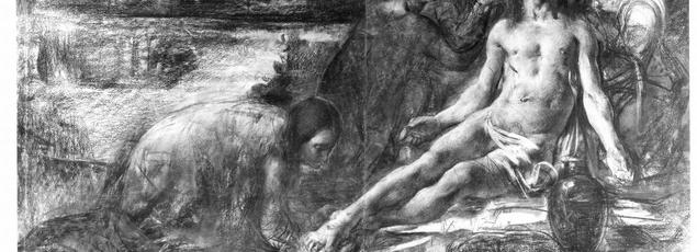 «Le Christ mort pleuré par les saintes femmes», de Georges Rouault (fusain, vers 1895).