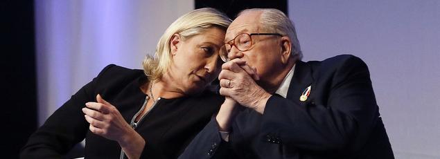 Marine et Jean-Marie Le Pen à Lyon, le 29 novembre 2014.