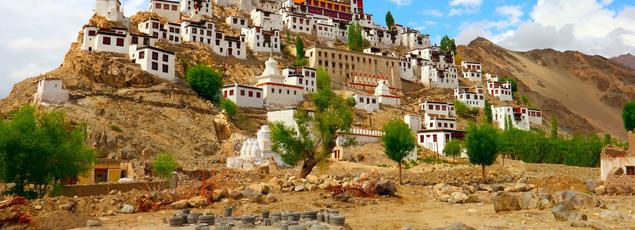 Depuis le XVème siècle, le monastère de Thiksey domine la vallée de l'Indus.