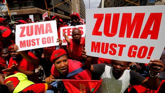 Des opposants souhaitent le départ de Zuma.