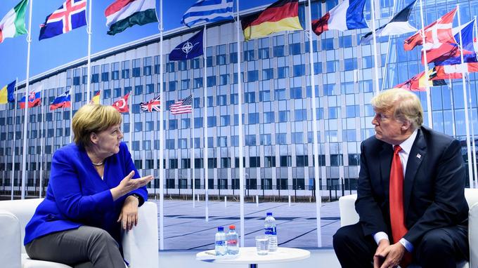  Angela Merkel and Donald Trump at the NATO summit on July 11. [19659005] Angela Merkel and Donald Trump at the NATO summit on 11 July. <span class=