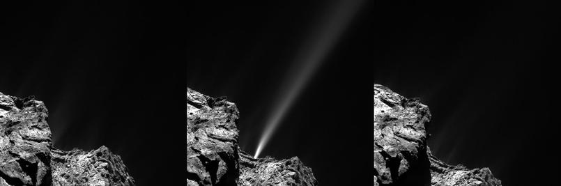  Images taken xE0 & #; 18 minutes apart, Rosetta on 29 July. 