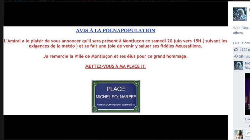 Michel Polnareff annonce l'inauguration d'une place à son nom à Montluçon.