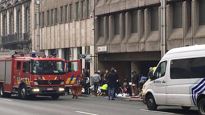 La station de métro de Bruxelles Maalbeek où a eu lieu une autre explosion.