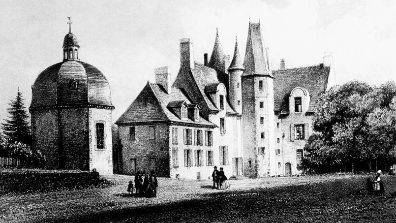 Le château des Rochers-Sévigné en Bretagne, ici vers 1830.